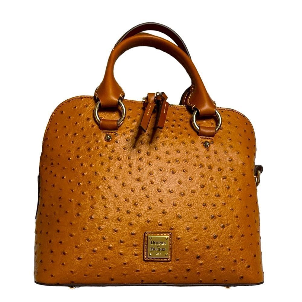 ❤️💗❤️ Dooney & Bourke Ostrich Cameron Satchel STYLE BOSTR1076CAKR Color Caramel - Picture 2 of 11